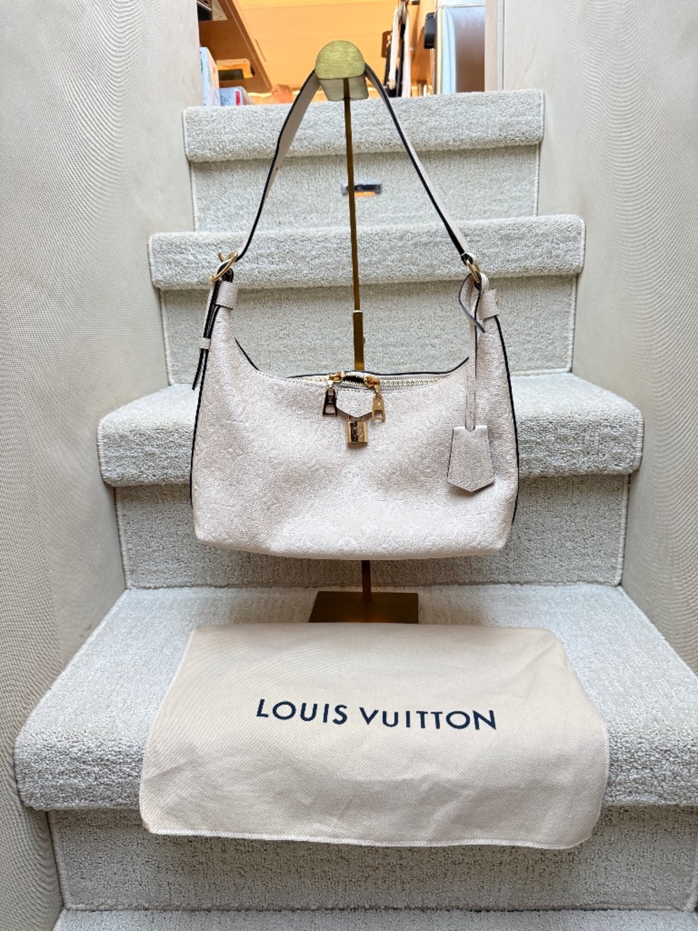 Louis Vuitton Empreinte Monogram Sac Sport in Cream Pre-Owned